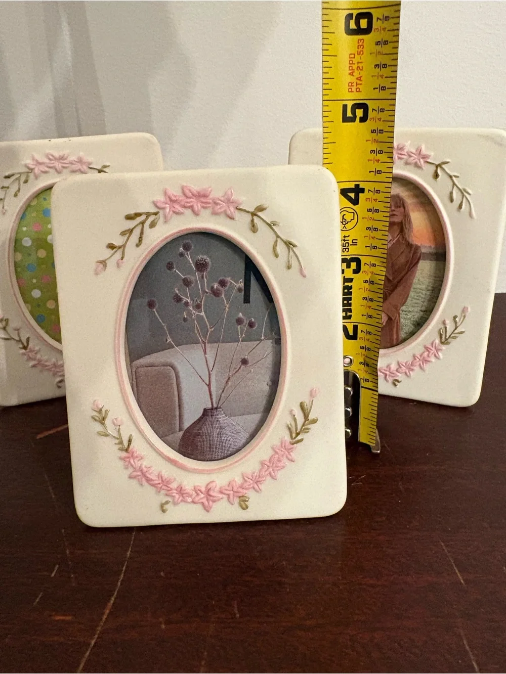 Hallmark Ivory Picture Frame with Pink Floral Accents set of 3